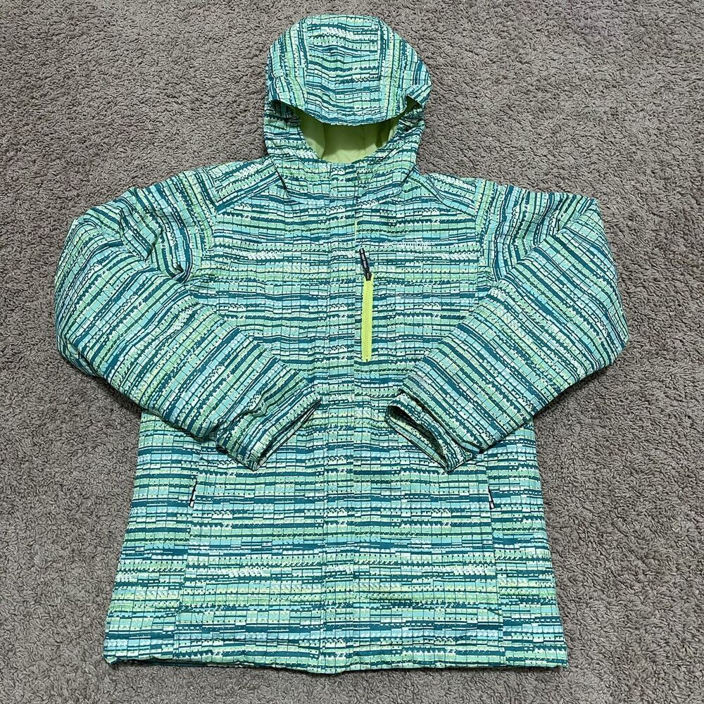 Columbia Jacket Youth XL Green Waterproof Magic Mile Tippet Digi Print Outdoor